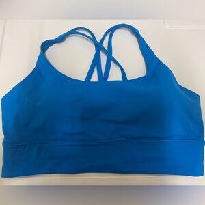 Lululemon long line energy bra in cerulean blue